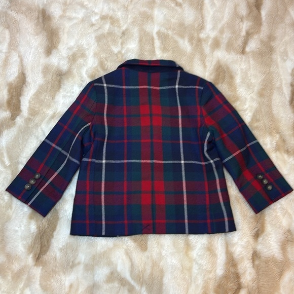 Janie and Jack Boys plaid blazer, 12-18 mo., 100% wool, like new, holiday plaid - Picture 4 of 6